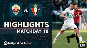 Resumen de Elche CF vs CA Osasuna (1-1)