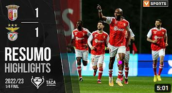 Highlights | Resumo: SC Braga 1-1 Benfica (Taça de Portugal 22/23)